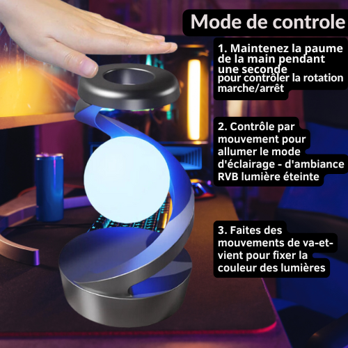 LeviLux Pro™:Fusionnez magie et technologie avec la lampe lévitante et un chargeur